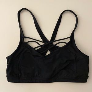 Athleta Mind Over Mat bra. Black. Size L. EUC